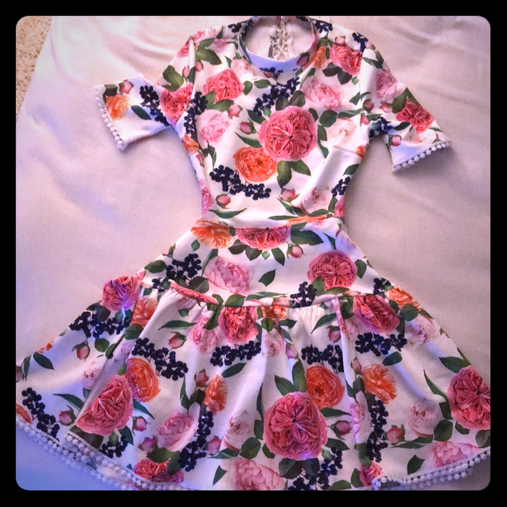 Floral Open Back Dress
